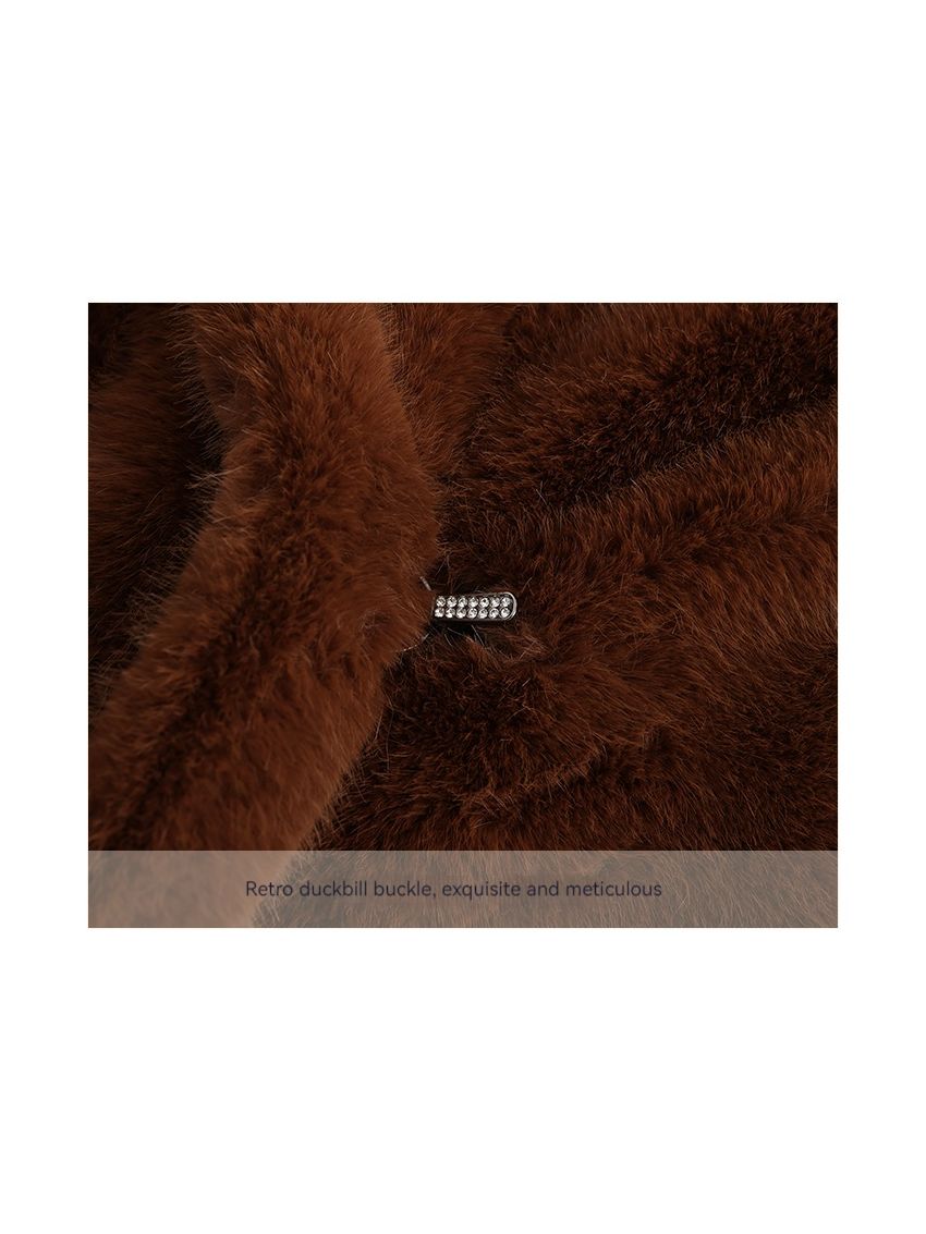 Vintage atmosphere teddy bear and fur long coat