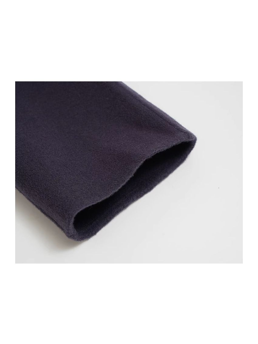 Long pure wool coat with a suit collar