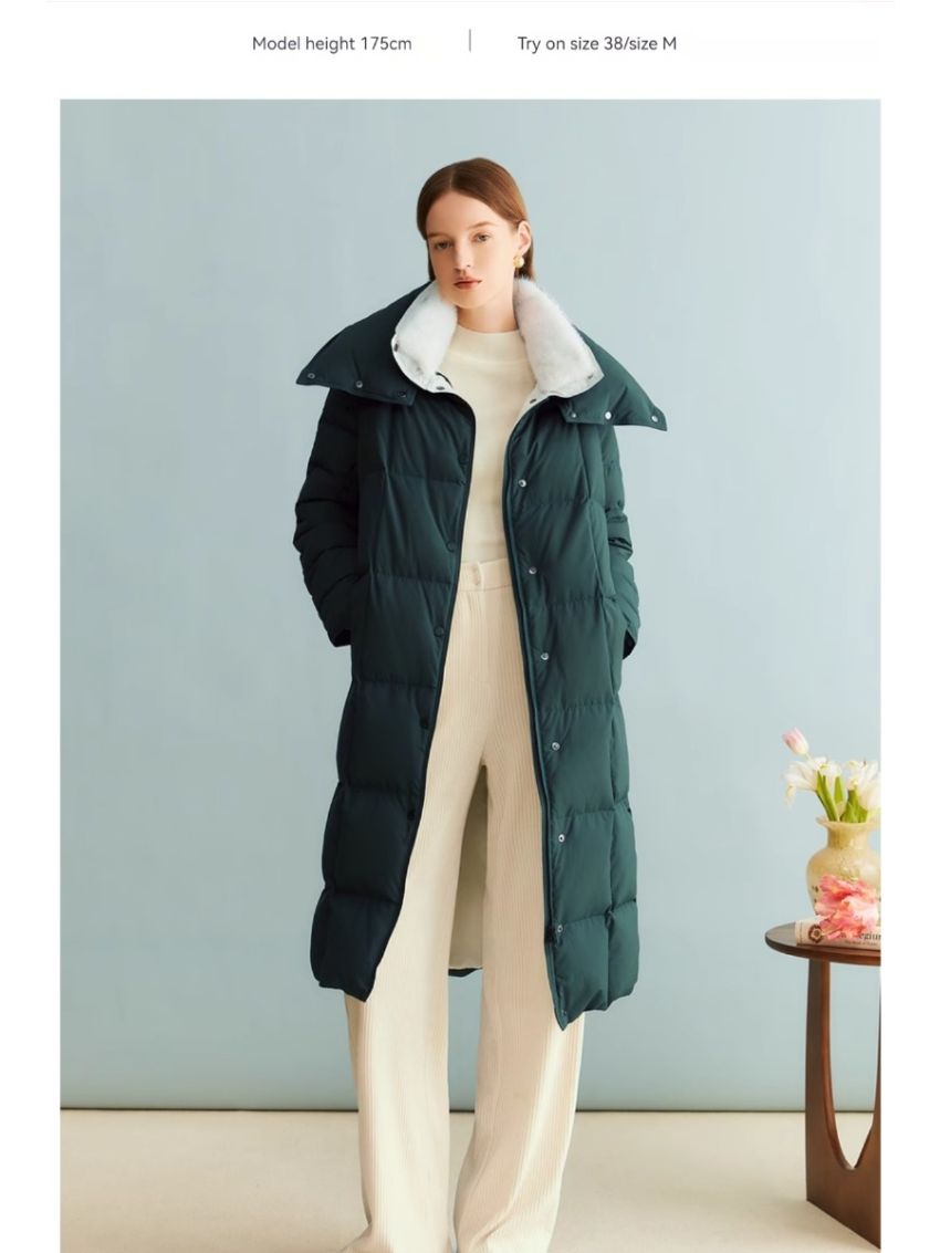 Mink Fur Collar Down Coat