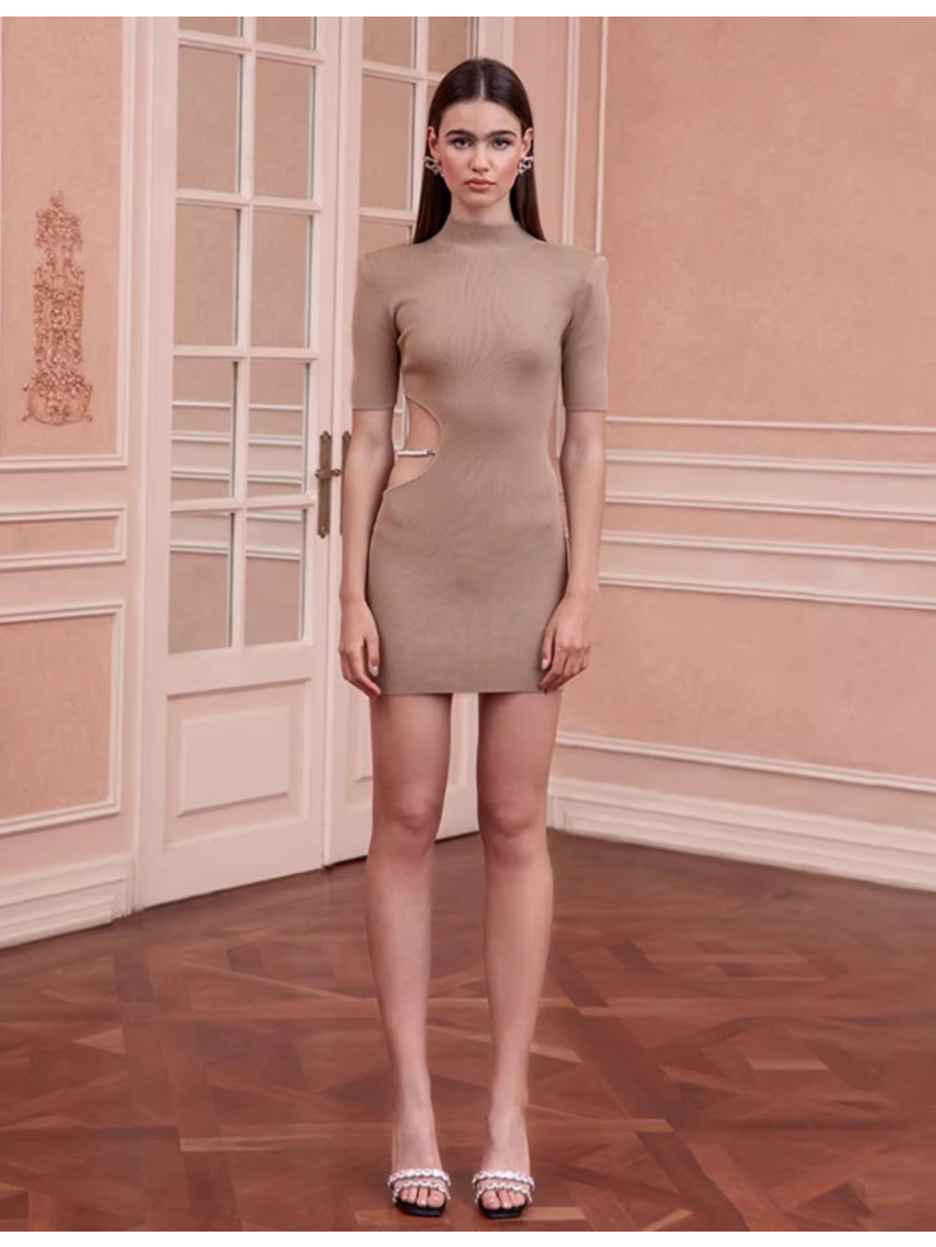 Hollow Knitted Pearl Sexy Hot Girl Skirt