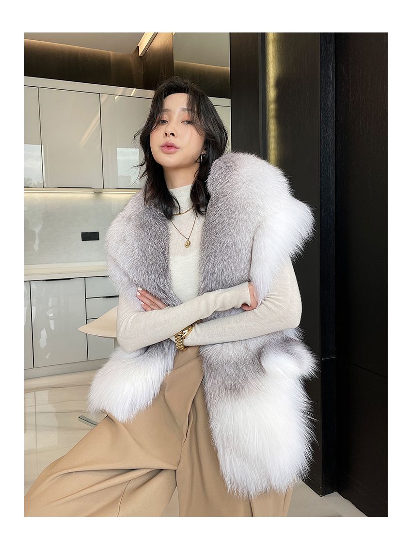 Fox Leather Large Shawl