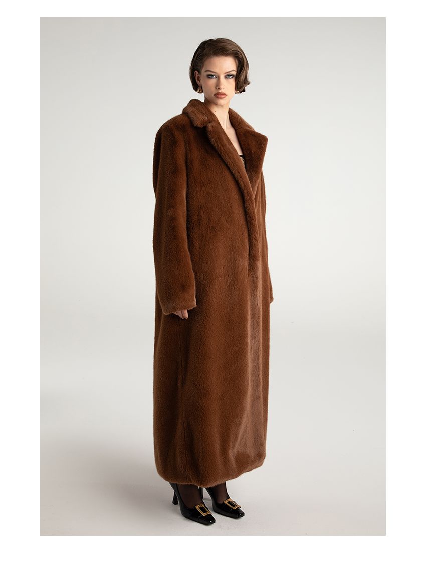 Vintage atmosphere teddy bear and fur long coat